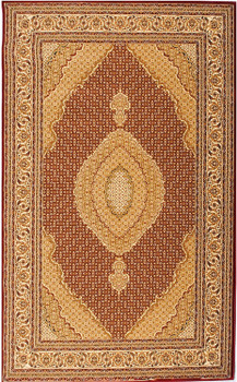 8' x 11' Red and Beige Medallion Area Rug