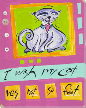 I Wish My Cat Wrapped Canvas Giclee Print Wall Art