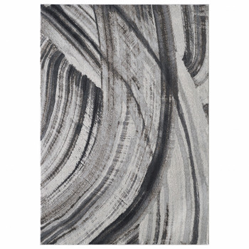 8' x 11' Gray Abstract Dhurrie Area Rug