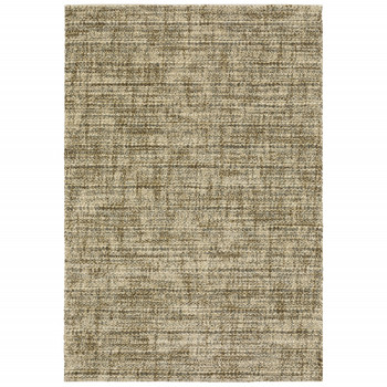 8' x 11' Beige Brown Tan and Blue Green Abstract Power Loom Stain Resistant Area Rug