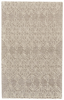8' x 11' Tan & Ivory Wool Geometric Tufted Handmade Area Rug