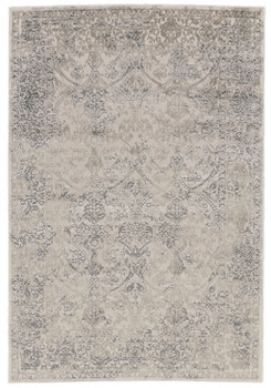 8' x 11' Ivory Gray and Black Abstract Stain Resistant Area Rug