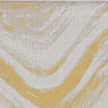 8' x 11' Ivory or Gold Abstract Brushstrokes Indoor Area Rug