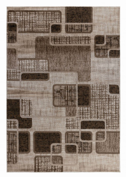 8' x 11' Brown Geometric Polypropylene Area Rug