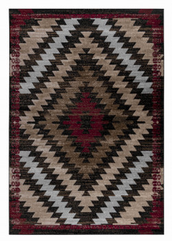 8' x 11' Brown Geometric Area Rug