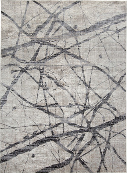 8' x 11' Taupe Gray and Ivory Abstract Stain Resistant Area Rug