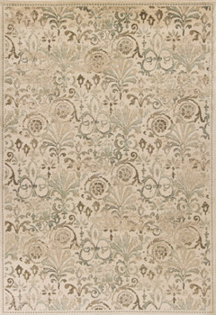 8' x 11' Ivory Machine Woven Floral Traditional Indoor Area Rug
