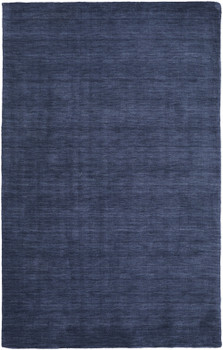 8' x 11' Blue Wool Hand Woven Stain Resistant Area Rug