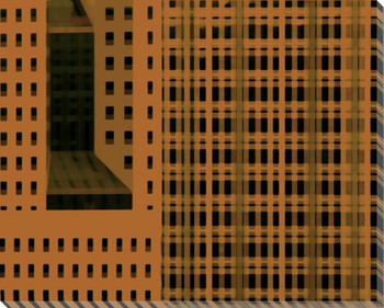 City Patterns Uptown Cityscape Wrapped Canvas Giclee Print