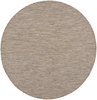 6' Beige Round Power Loom Area Rug