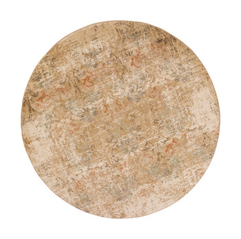 7' Round Champagne Abstract Indoor Area Rug