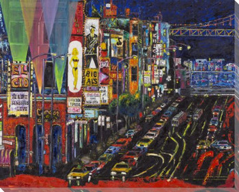 San Fran Red Light District Wrapped Canvas Giclee Print Wall Art