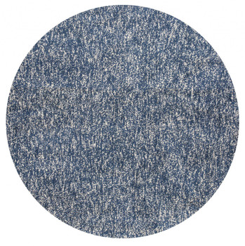8' Indigo Ivory Heather Round Indoor Shag Rug