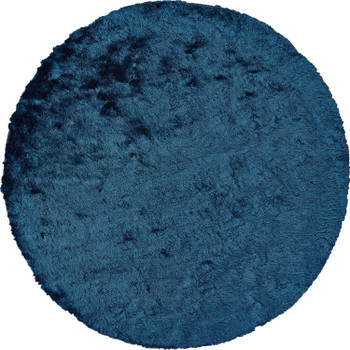 8' Blue and Green Round Shag Tufted Handmade Area Rug