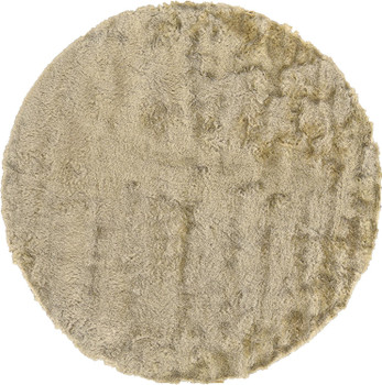 8' Tan and Taupe Round Shag Tufted Handmade Area Rug