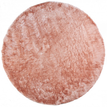 8' Pink Round Shag Tufted Handmade Area Rug