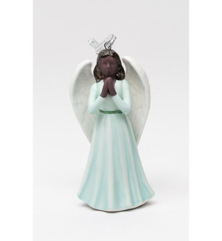 African American Praying Angel Christmas Tree Ornaments, Set of 4