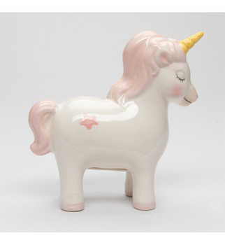 Pink Unicorn Porcelain Money Bank