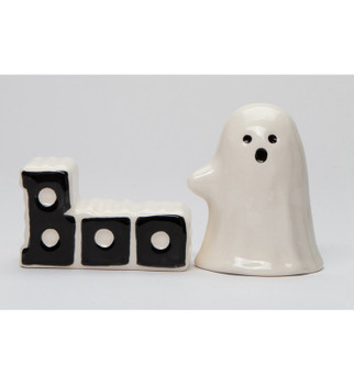 Halloween Ghost and Boo Porcelain Salt and Pepper Shakers, Set of 4