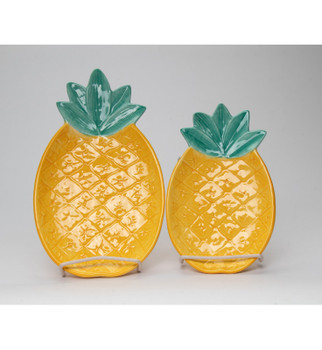 Pineapple Porcelain Plates, Set of 2