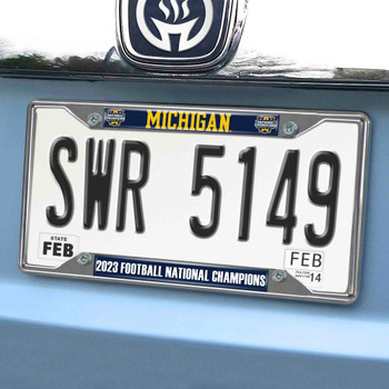 Michigan Wolverines 2023 National Champions Chrome License Plate Frame