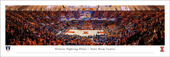 Illinois Fighting Illini Basketball Panoramic Art Print