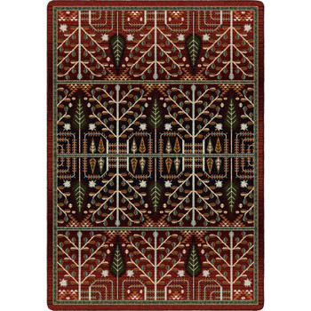 5' x 8' Flourish Forest Garnet Rectangle Nylon Area Rug