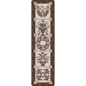 2' x 8' Inspired Quilt Brown Rectangle Runner Nylon Area Rug