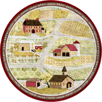 8' Summer Fields Quilt Round Nylon Area Rug