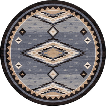 8' Interwoven Old Wools Round Nylon Area Rug