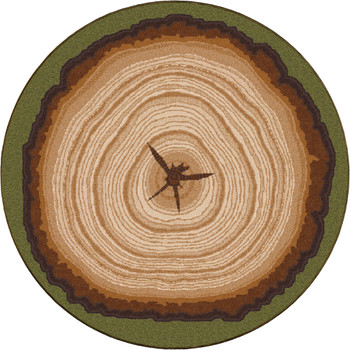 8' Tree Stump Round Nylon Area Rug