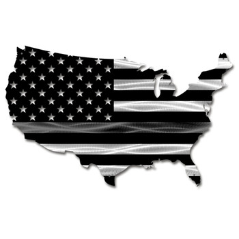 Thin Gray Line Corrections USA Map Flag Metal Wall Art