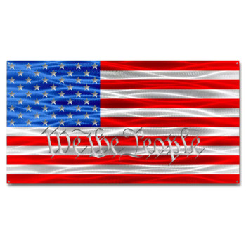 Colorful American Flag with "We the People" Metal Wall Art