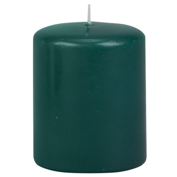 4" Evergreen Green Pillar Candles, Set of 8