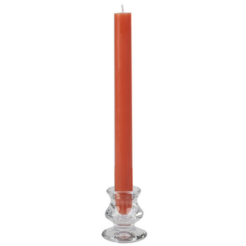 10" Amber Orange Taper Candles, Set of 12