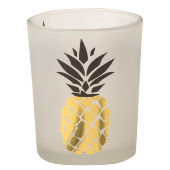 2.5" Pineapple Frosted Glass Tea Light Candle Holders, Set of 12