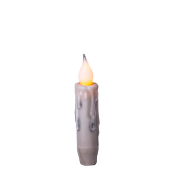 4-Inch Gray Battery Taper Candle with Timer, Pack of 6