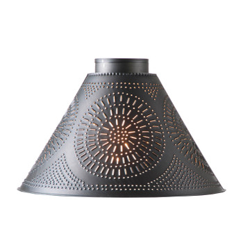 Large Barrington Lamp Shade with Chisel Design in Kettle Black