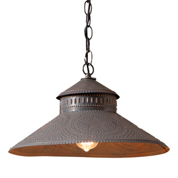 Shopkeeper Shade Pendant Light with Star in Kettle Black