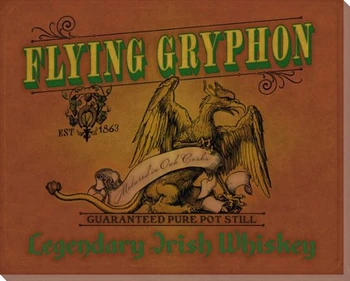 Flying Gryphon Whiskey Wrapped Canvas Giclee Print Wall Art