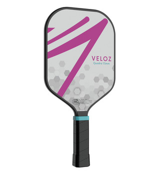 13mm Veloz Quadra Series Fuchsia & White Performance Pickleball Paddle