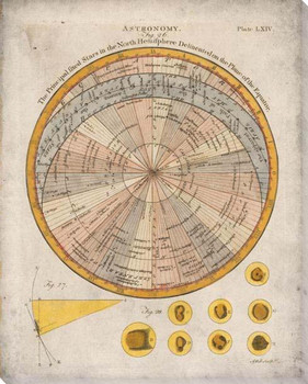 Astronomy Plate LXIV Wrapped Canvas Giclee Art Print Wall Art