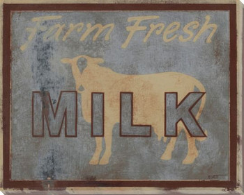 Farm Fresh Milk Wrapped Canvas Giclee Print Wall Art