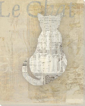 Le Chat Cat Wrapped Canvas Giclee Art Print Wall Art