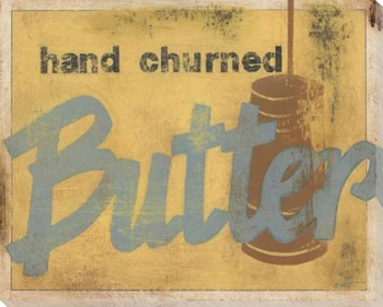Hand Churned Butter Wrapped Canvas Giclee Print Wall Art