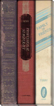 Left Grouping Books Wrapped Canvas Giclee Art Print Wall Art