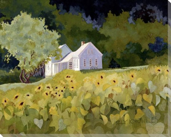 Vermont Farm Garden Wrapped Canvas Giclee Print Wall Art