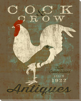 Farmhouse Rooster Cock & Crow Wrapped Canvas Giclee Print Wall Art