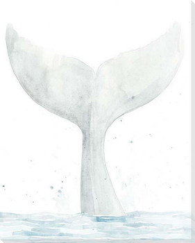 Whale Splash Wrapped Canvas Giclee Art Print Wall Art