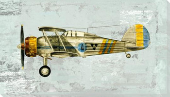 Number 4 Plane Wrapped Canvas Giclee Art Print Wall Art